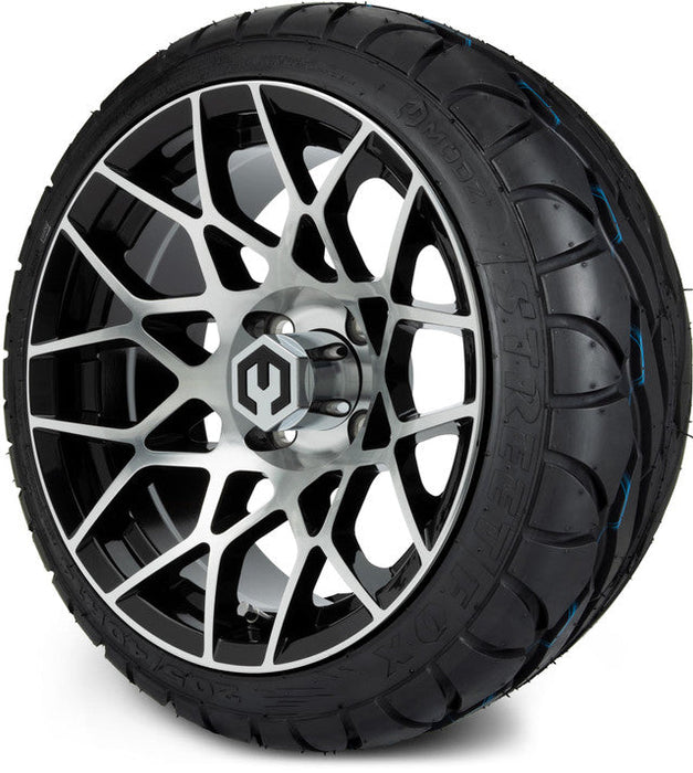 MODZ 14' Blitz Machined Black - Tire and Wheel Combo