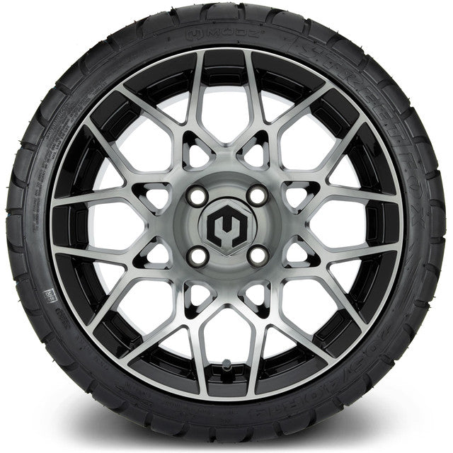 MODZ 14' Blitz Machined Black - Tire and Wheel Combo