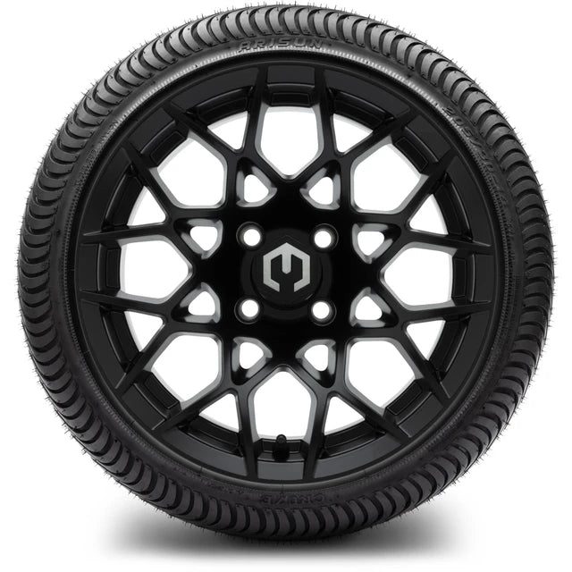 MODZ 14" Blitz Matte Black Wheels & Street Tires Combo