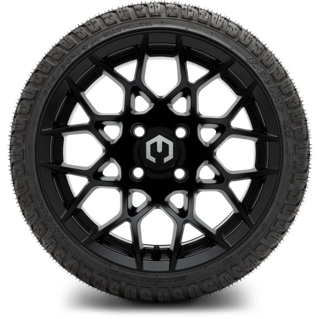 MODZ 14" Blitz Matte Black Wheels & Street Tires Combo