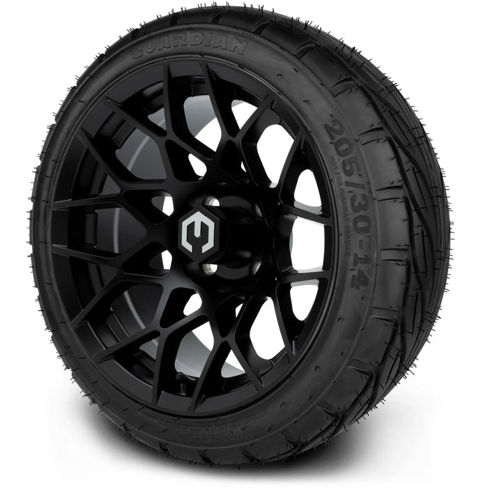 MODZ 14" Blitz Matte Black Wheels & Street Tires Combo
