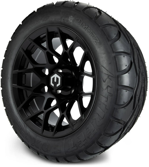 MODZ 14" Blitz Matte Black Wheels & Street Tires Combo