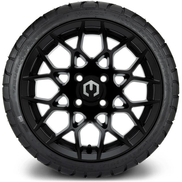 MODZ 14" Blitz Matte Black Wheels & Street Tires Combo