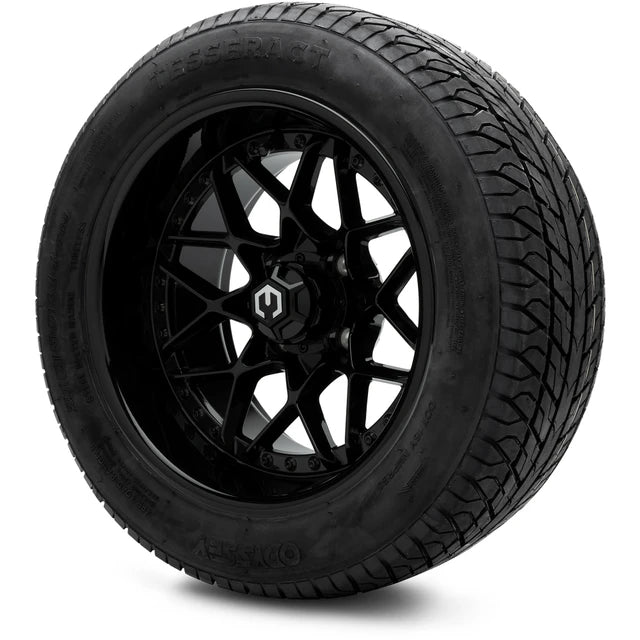 MODZ 14" Formula Glossy Black Wheels & Street Tires Combo