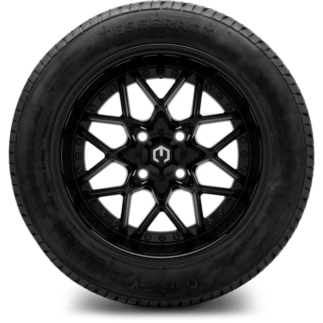MODZ 14" Formula Glossy Black Wheels & Street Tires Combo