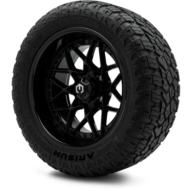 MODZ 14" Formula Glossy Black Wheels & Off-Road Tires Combo