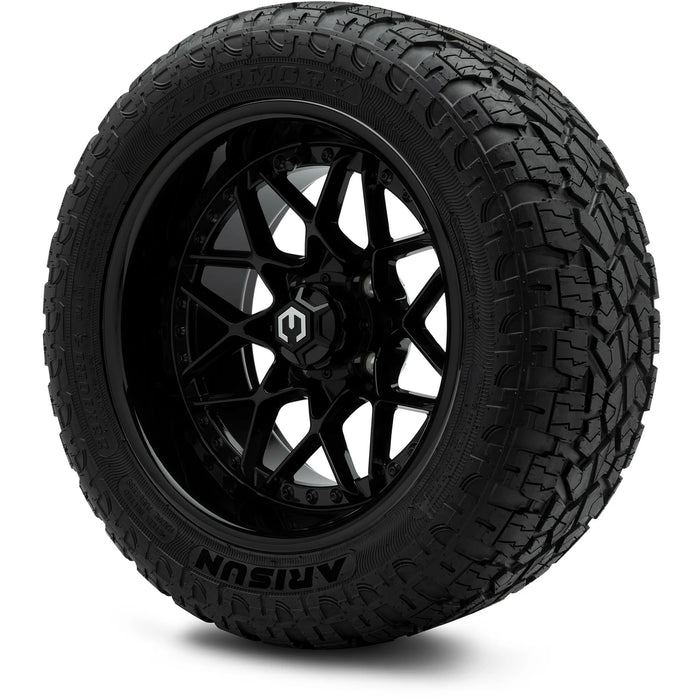MODZ 14" Formula Glossy Black Wheels & Off-Road Tires Combo
