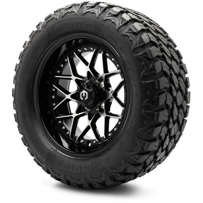 MODZ 14" Formula Machined Black Wheels & Off-Road Tires Combo