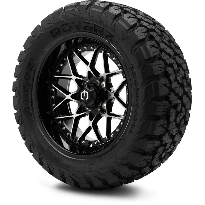 MODZ 14" Formula Machined Black Wheels & Off-Road Tires Combo