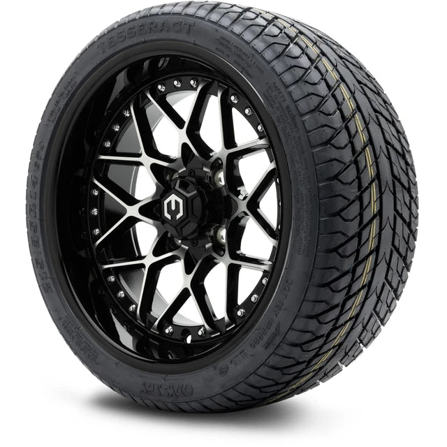 MODZ 14" Formula Machined Black Wheels & Street Tires Combo