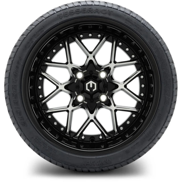 MODZ 14" Formula Machined Black Wheels & Street Tires Combo