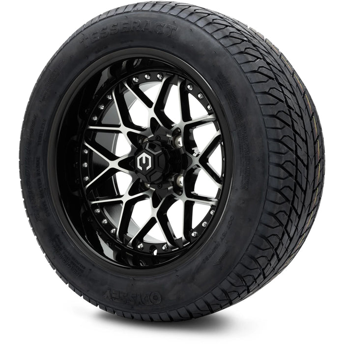 MODZ 14" Formula Machined Black Wheels & Street Tires Combo