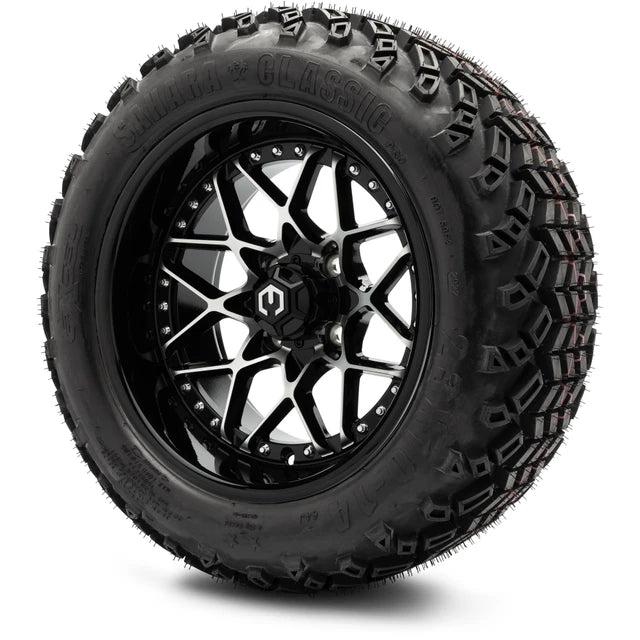 MODZ 14" Formula Machined Black Wheels & Off-Road Tires Combo