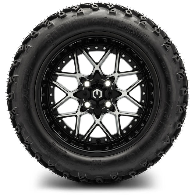 MODZ 14" Formula Machined Black Wheels & Off-Road Tires Combo