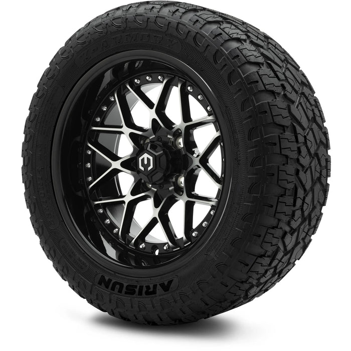 MODZ 14" Formula Machined Black Wheels & Off-Road Tires Combo