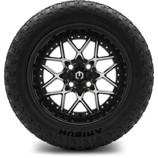 MODZ 14" Formula Machined Black Wheels & Off-Road Tires Combo