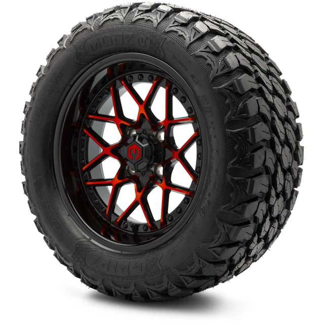 MODZ 14" Formula Red and Black Wheels & Off-Road Tires Combo