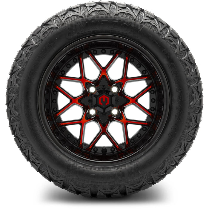 MODZ 14" Formula Red and Black Wheels & Off-Road Tires Combo