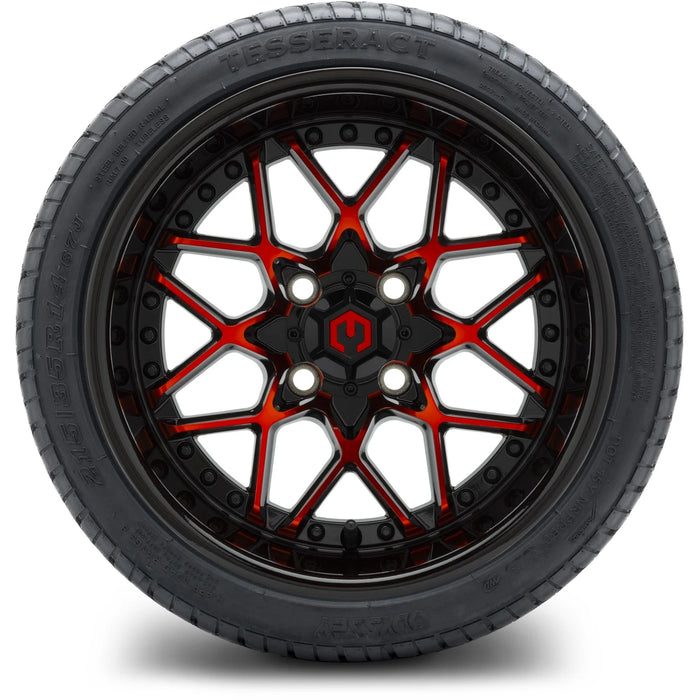 MODZ 14" Formula Red and Black Wheels & Street Tires Combo