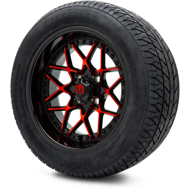 MODZ 14" Formula Red and Black Wheels & Street Tires Combo