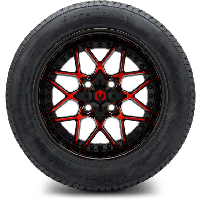 MODZ 14" Formula Red and Black Wheels & Street Tires Combo
