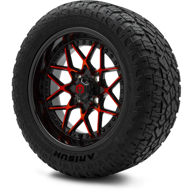 MODZ 14" Formula Red and Black Wheels & Off-Road Tires Combo