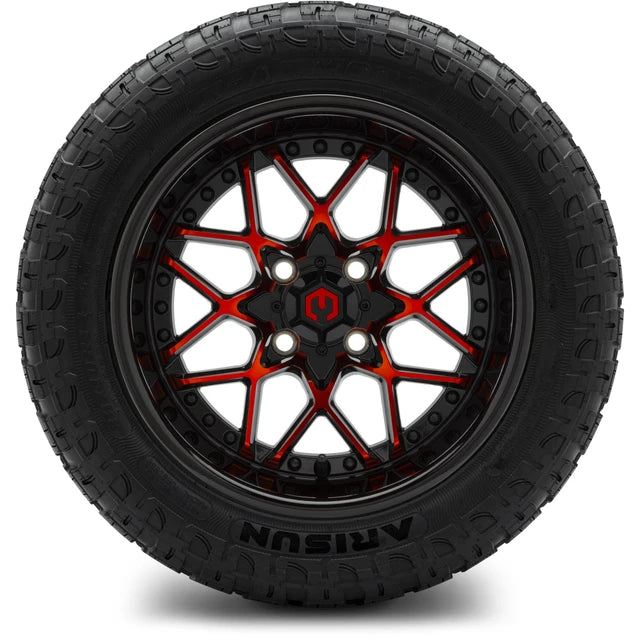 MODZ 14" Formula Red and Black Wheels & Off-Road Tires Combo