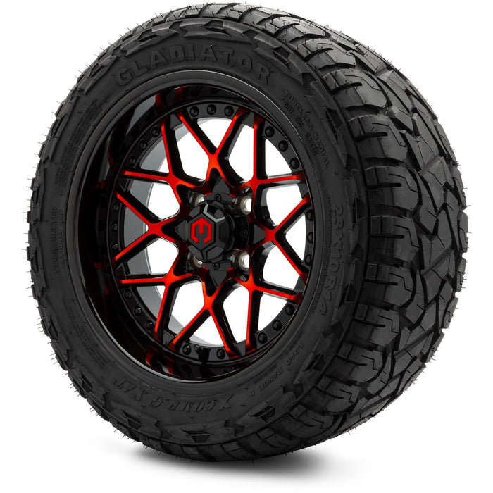 MODZ 14" Formula Red and Black Wheels & Off-Road Tires Combo