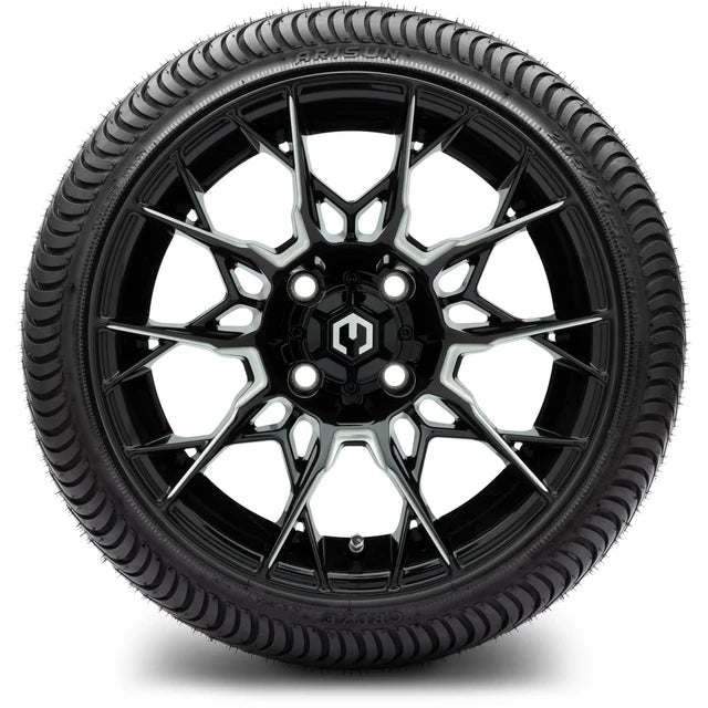 MODZ 14" Chaos Glossy Black with Ball Mill Wheels & Street Tires Combo