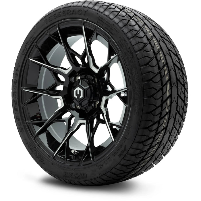 MODZ 14" Chaos Glossy Black with Ball Mill Wheels & Street Tires Combo
