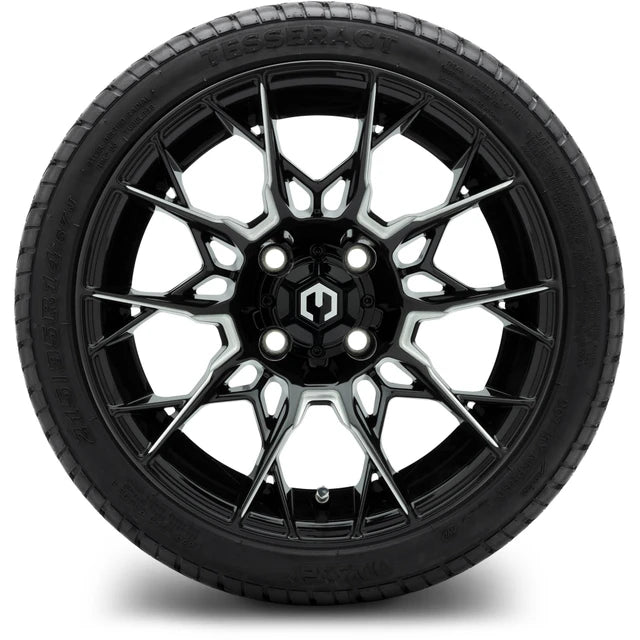 MODZ 14" Chaos Glossy Black with Ball Mill Wheels & Street Tires Combo