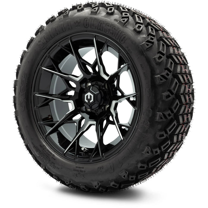 MODZ 14" Chaos Glossy Black with Ball Mill Wheels & Off-Road Tires Combo