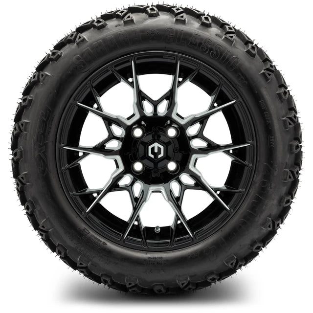 MODZ 14" Chaos Glossy Black with Ball Mill Wheels & Off-Road Tires Combo