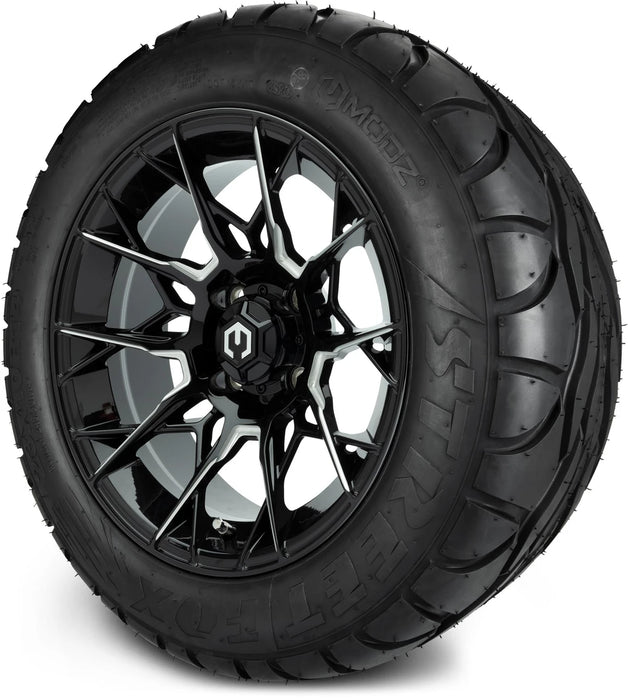 MODZ 14" Chaos Glossy Black with Ball Mill Wheels & Street Tires Combo