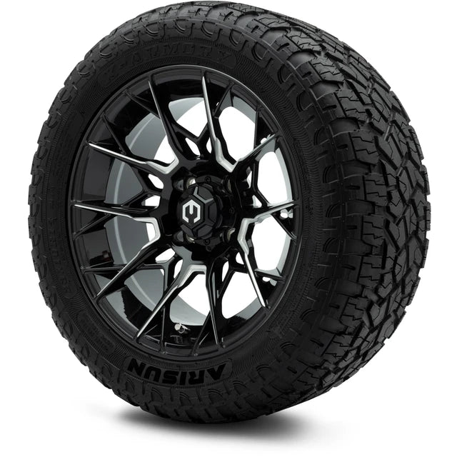 MODZ 14" Chaos Glossy Black with Ball Mill Wheels & Off-Road Tires Combo