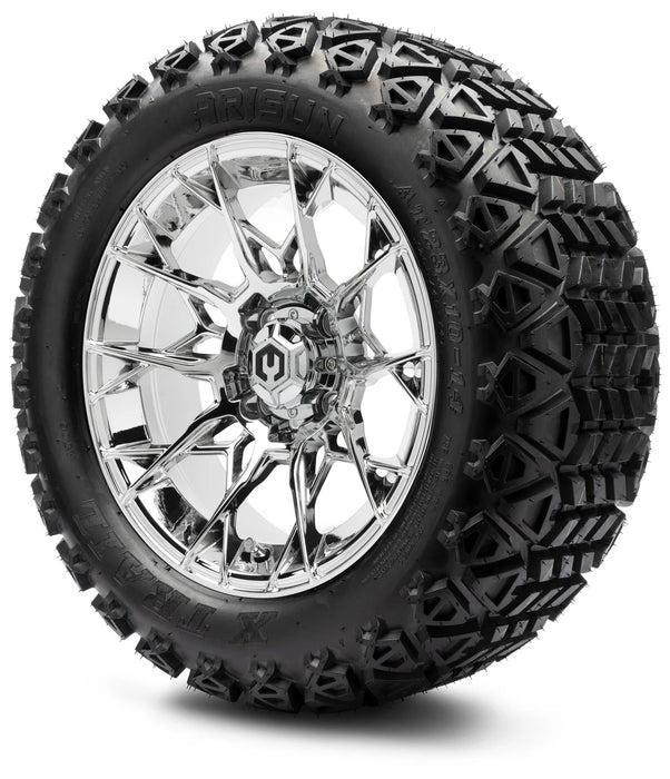 MODZ 14" Chaos Chrome Wheels & Off-Road Tires Combo
