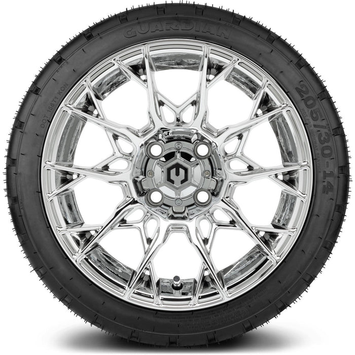MODZ® 14" Chaos Chrome Wheels & Street Tires Combo