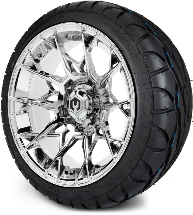 MODZ® 14" Chaos Chrome Wheels & Street Tires Combo