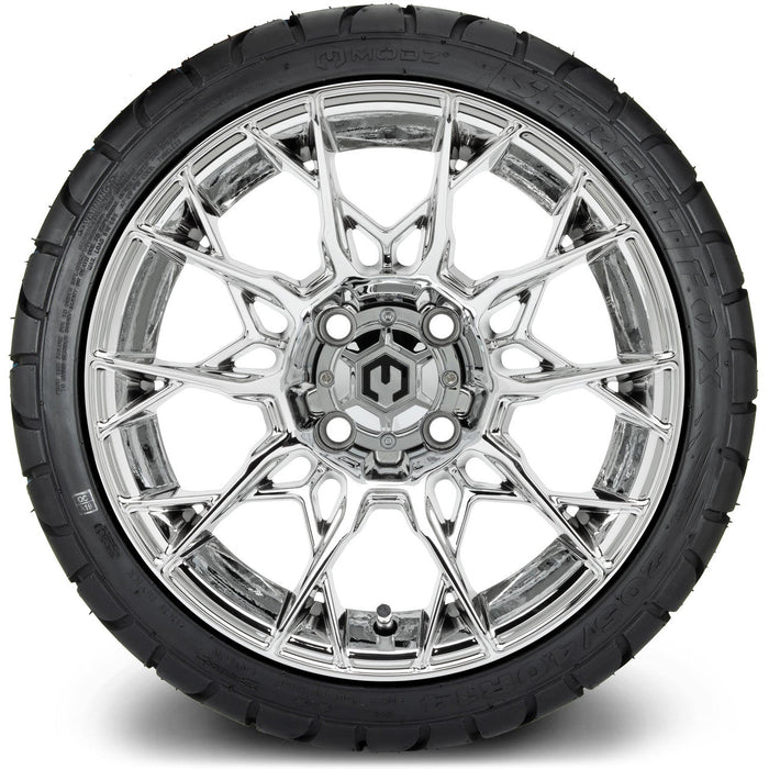 MODZ® 14" Chaos Chrome Wheels & Street Tires Combo