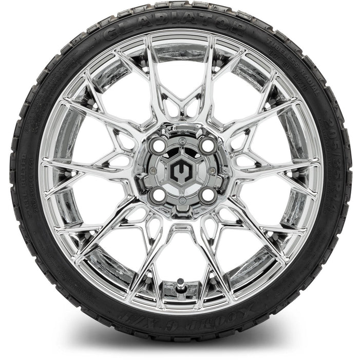 MODZ® 14" Chaos Chrome Wheels & Street Tires Combo
