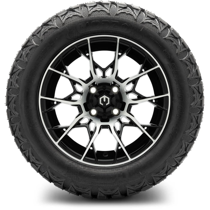 MODZ 14" Chaos Machined Black Wheels & Off-Road Tires Combo