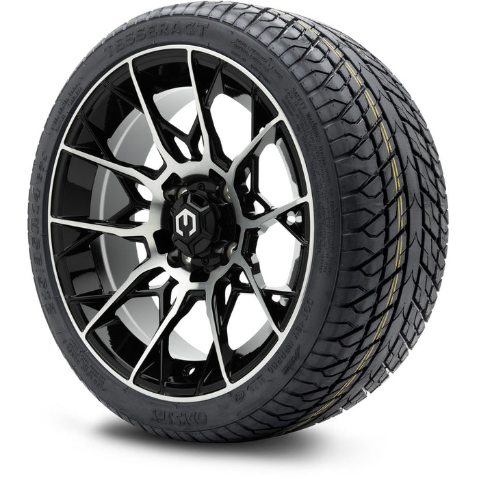 MODZ 14" Chaos Machined Black Wheels & Street Tires Combo