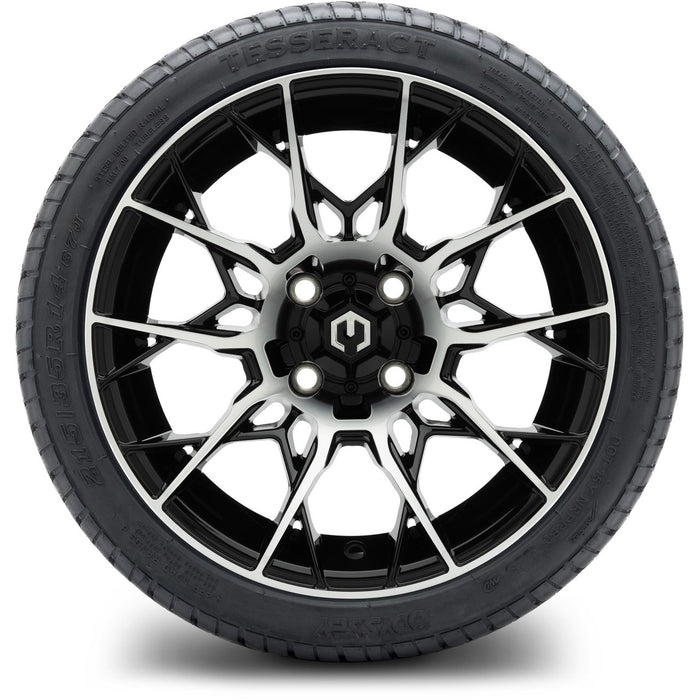 MODZ 14" Chaos Machined Black Wheels & Street Tires Combo