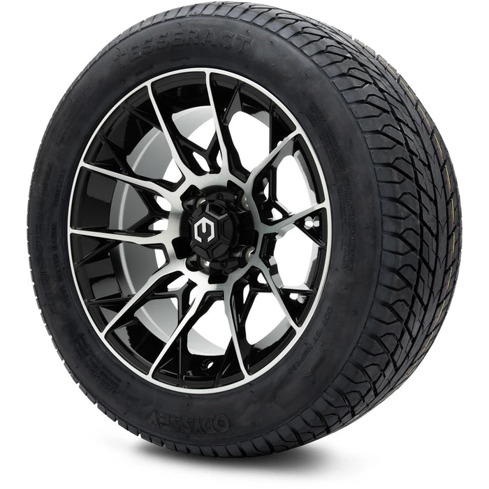 MODZ 14" Chaos Machined Black Wheels & Street Tires Combo