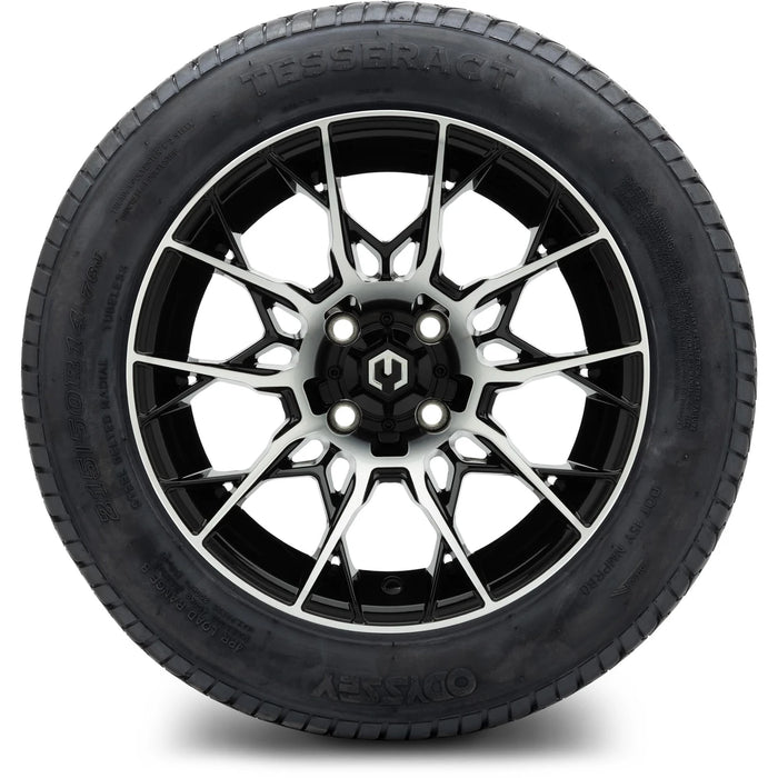 MODZ 14" Chaos Machined Black Wheels & Street Tires Combo
