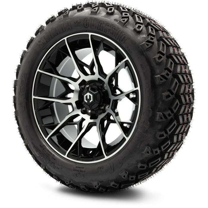 MODZ 14" Chaos Machined Black Wheels & Off-Road Tires Combo