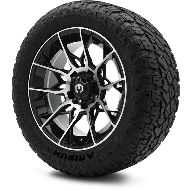 MODZ 14" Chaos Machined Black Wheels & Off-Road Tires Combo
