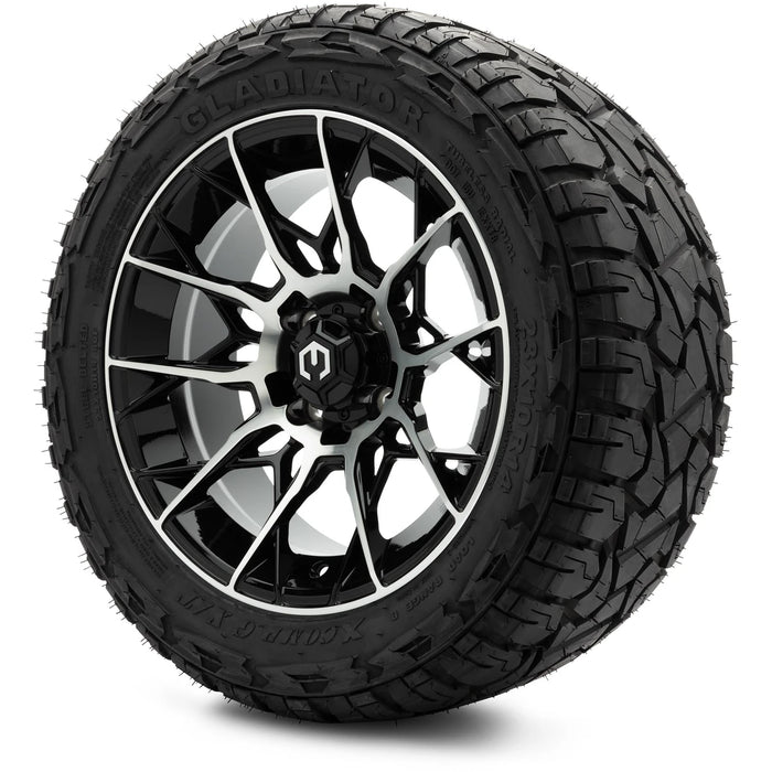 MODZ 14" Chaos Machined Black Wheels & Off-Road Tires Combo