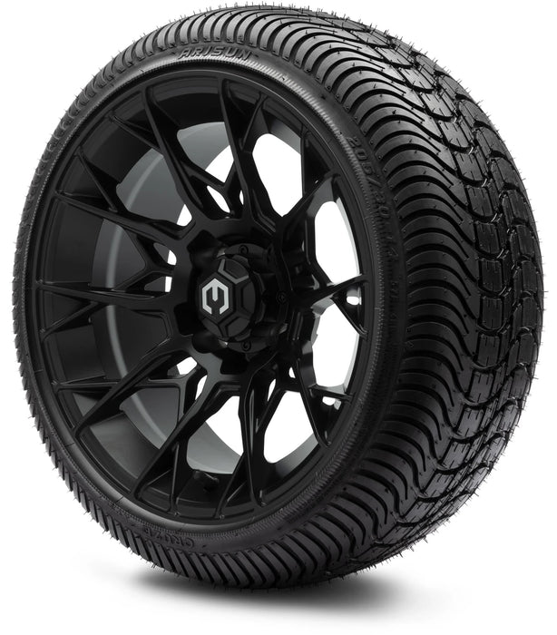 MODZ 14" Chaos Matte Black Wheels & Street Tires Combo