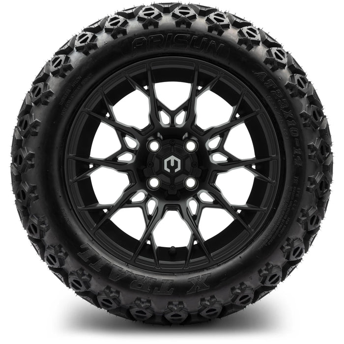 MODZ 14" Chaos Matte Black Wheels & Off-Road Tires Combo